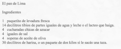 El pan de Lima
